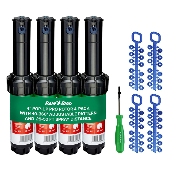 Rain Bird ItemEyes 5000 Serie Rotorsprinklerköpfe Set – mit Düsen und Einstellwerkzeug (4 Stück); 50