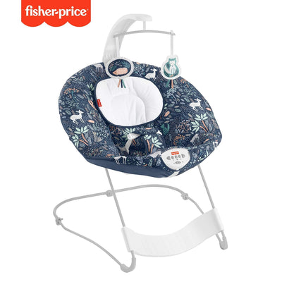 Fisher-Price HBF25 - Sanft & Sicher Deluxe Wippe Mondenwald, beruhigender Babysitz für Säuglinge un