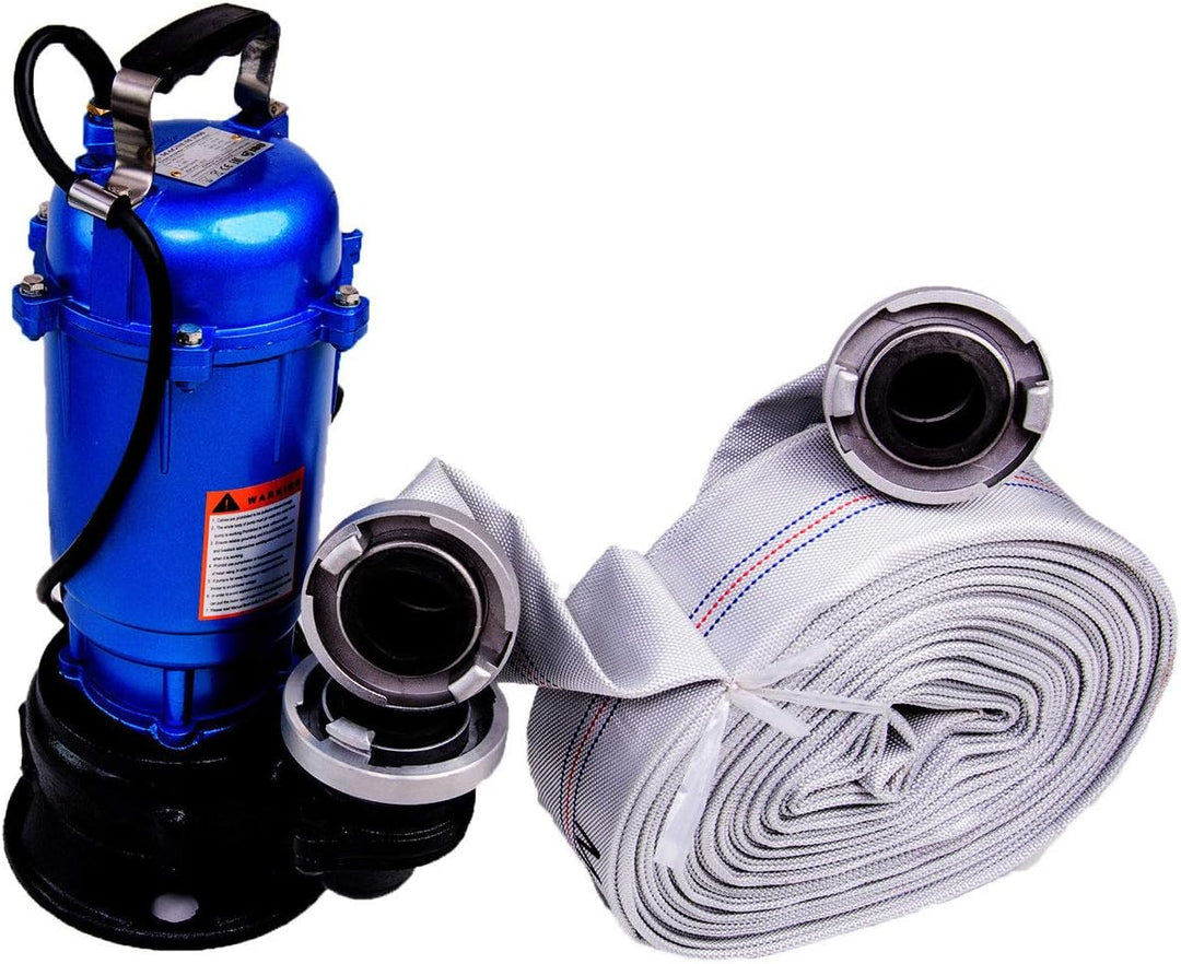 TAUCHPUMPE 550W M MIT SCHWIMMSCHALTER, 2" STORZ C KUPPLUNG und 30m SCHLAUCH Pumpe 0,55 kW - KG - Was