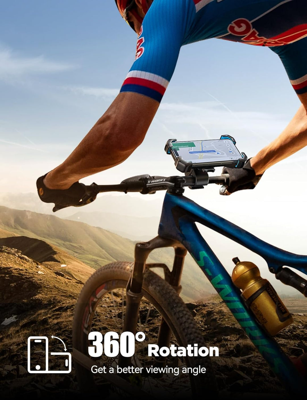 JOYROOM 2025 Handyhalterung Fahrrad & Motorrad & e Scooter, [1s Auto-Sperre][100mph Militär Anti-Sha