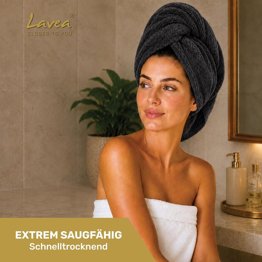 Lavea 4er Set Handtuch 50x100 cm – Saugstarke und Weiche Handtücher aus 100% Baumwolle, Frottierseri