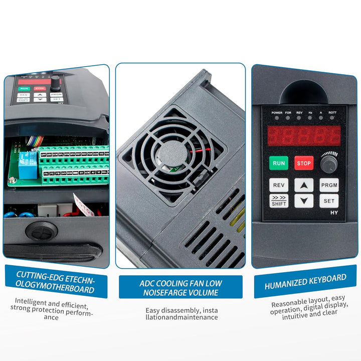 RATTMMOTOR VFD 4kW 220V 3 Phasen Frequenzumrichter CNC Umrichter mit 2m Verlängerungskabel für Spind