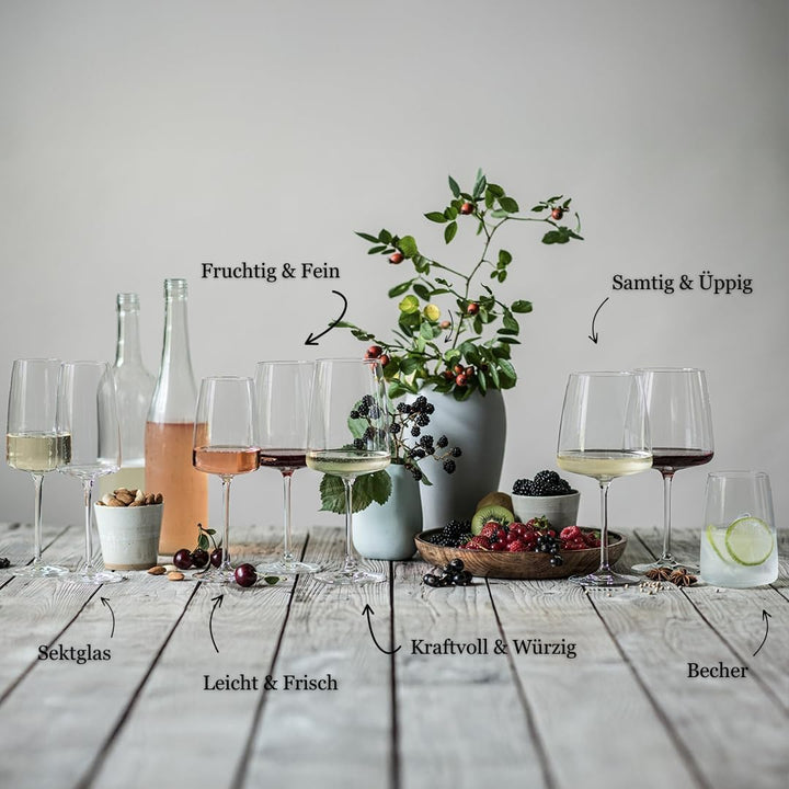 Zwiesel Glas Universalbecher Vivid Senses (4-er Set), vielseitig einsetzbare Trinkgläser, spülmaschi