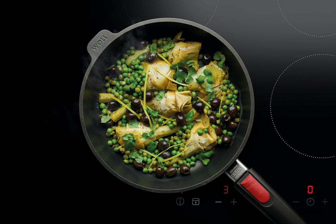 Woll Nowo Titanium Hochrandpfanne, Ø 28 cm, 7 cm hoch, mit abnehmbarem Stiel - Geeignet für Ceran, G