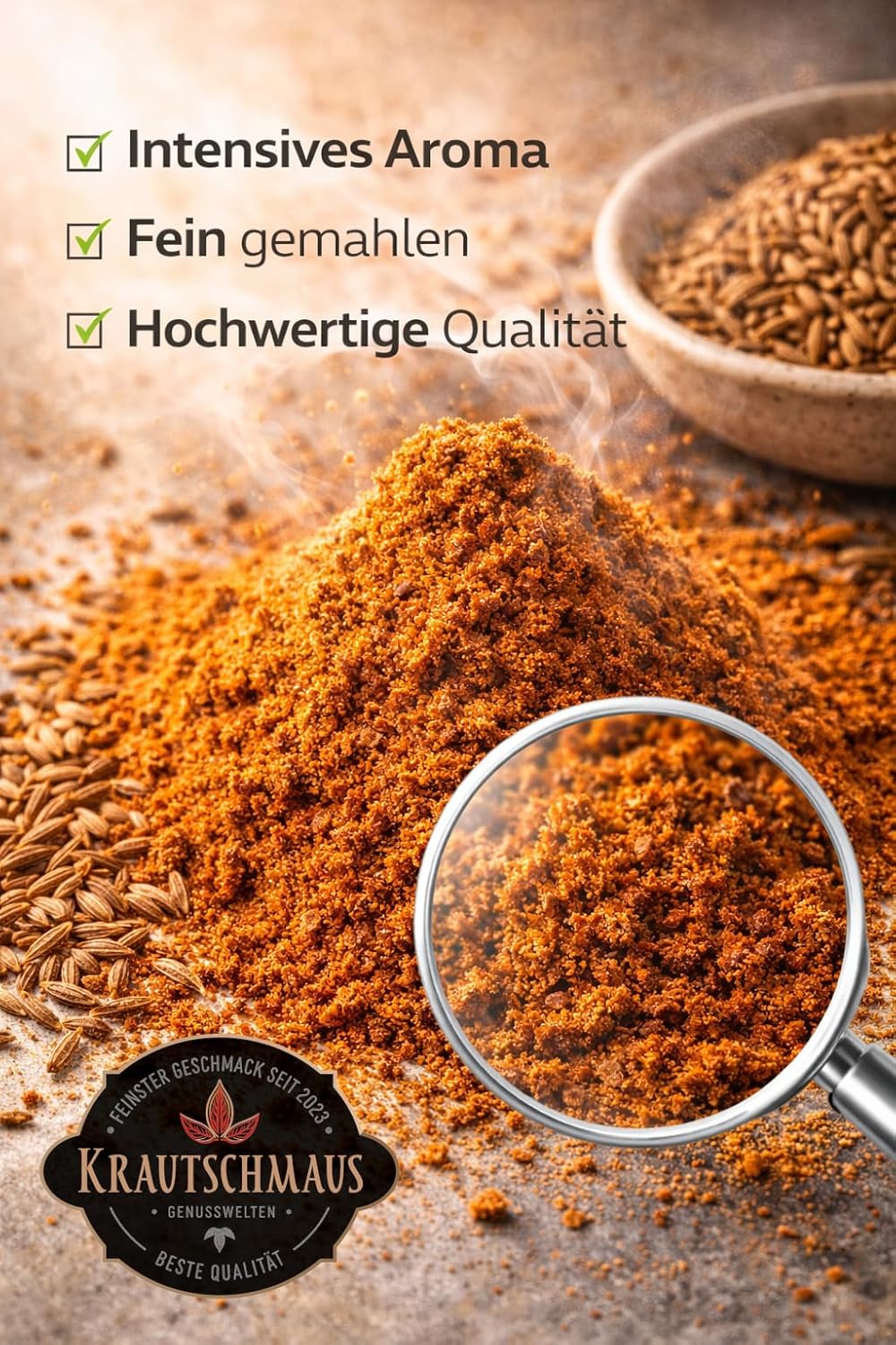 Kreuzkümmel gemahlen (Cumin/Kumin/Jeera) von Krautschmaus - aromatisch & frisch abgefüllt - Gewürz f