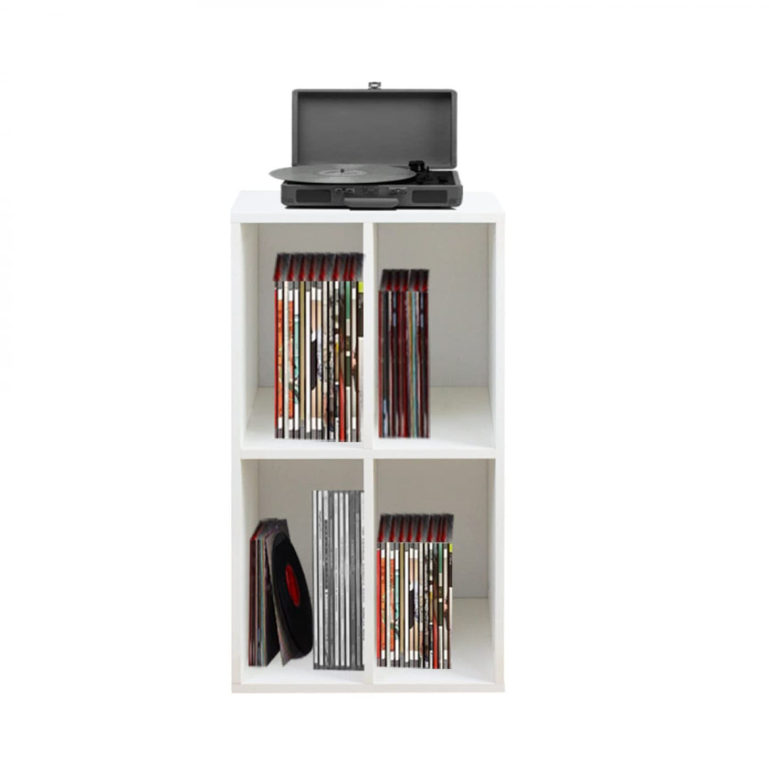 Schallplattenschrank - Aufbewahrung von Schallplatten - Plattenspielermöbel - weiss