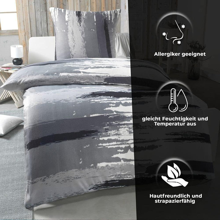 DreamHome Warme Winter Microfaser Thermo Fleece Bettwäsche 135x200 155x220 200x200 Moderne, Grösse:2