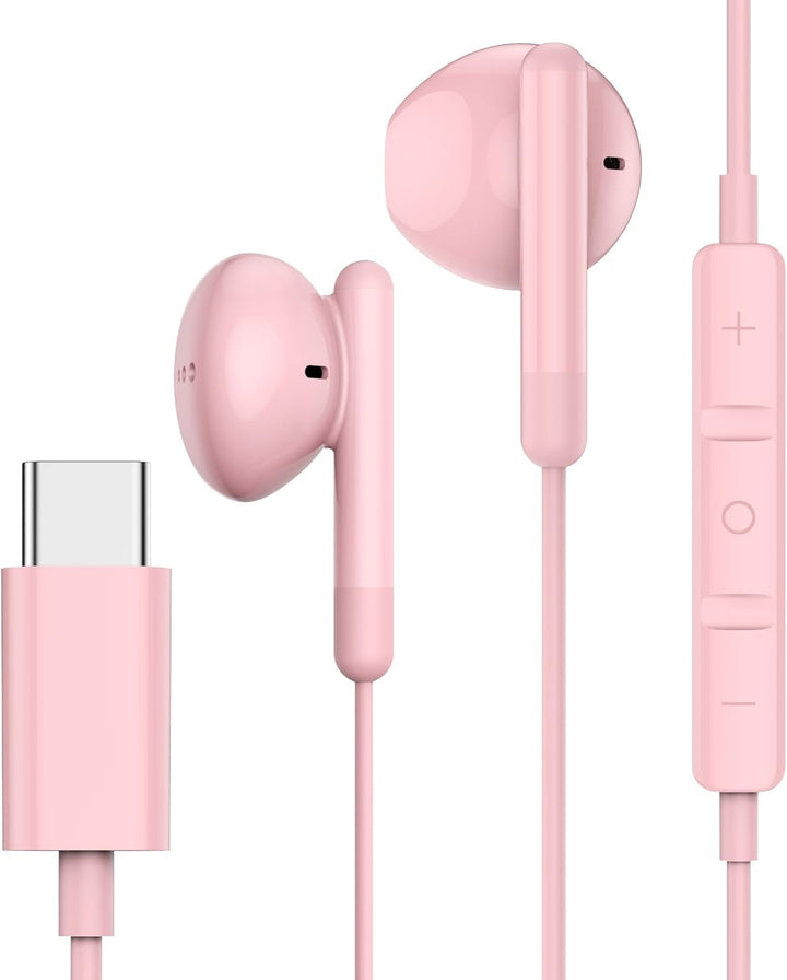 USB C Kopfhörer für iPhone 17 Air 16 15 Plus Pro Max iPad Pro In-Ear Kopfhörer mit Kabel USB C, Mikr