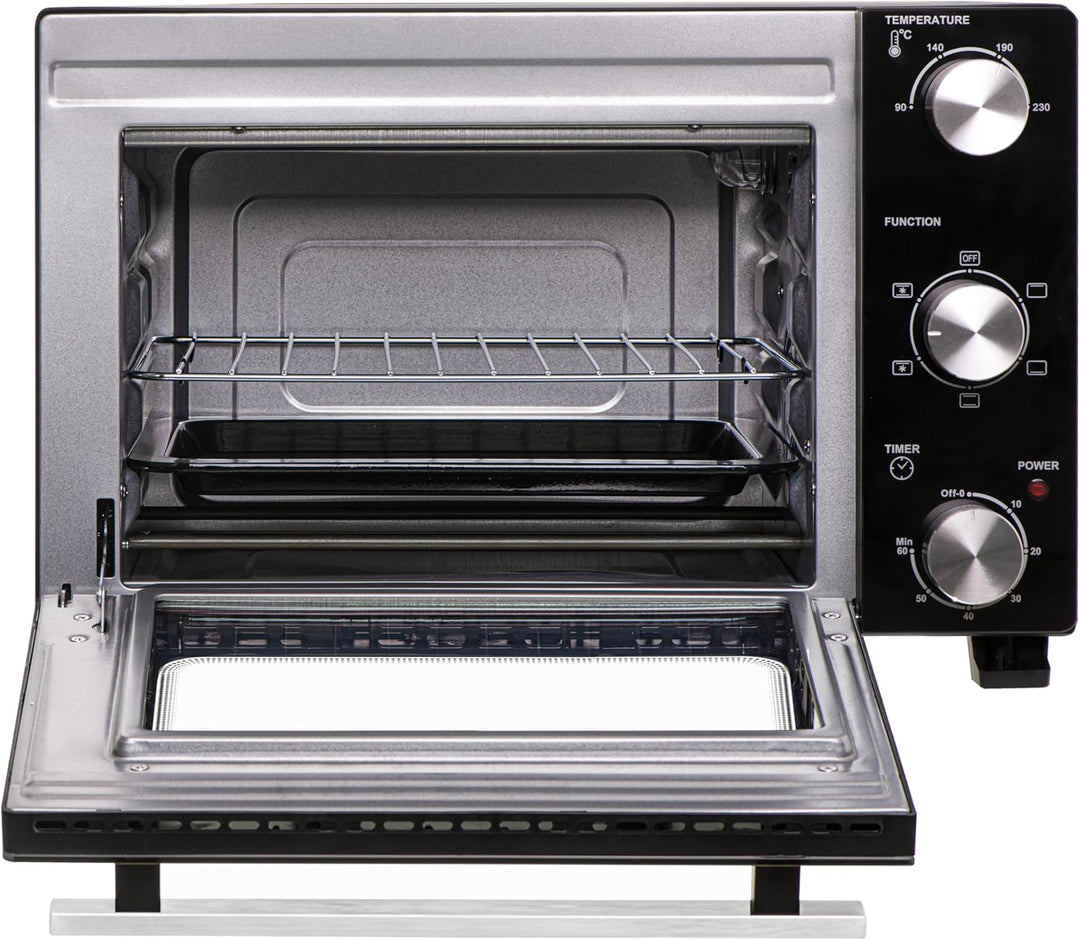 ADLER EUROPE AD 6024 Mini Elektrischer Ofen 22L, Minibackofen mit Umluft, Timer, Ideal für Camping