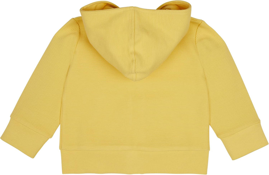 loud + proud Unisex Kinder Kapuzenjacke Rippenstruktur, GOTS Zertifiziert Tierdruck Print 98-104 Gol