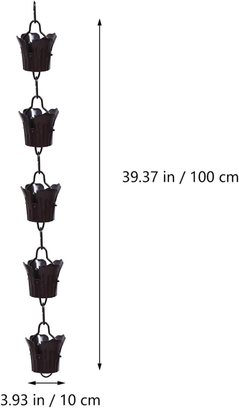 Angoily Dekorativ Kupferregenkette 39. 37 Zoll L? Dekorative Glockenbecher Regenkette Ersatz für Dac