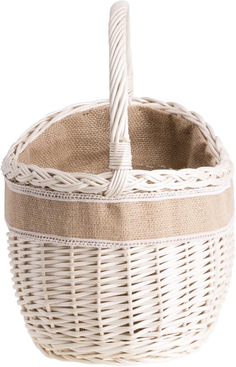 Einkaufskorb Weide Geflochtener Korb mit Henkel Aufbewahrungskorb Leicht Picknickkorb Geschenkkorb L