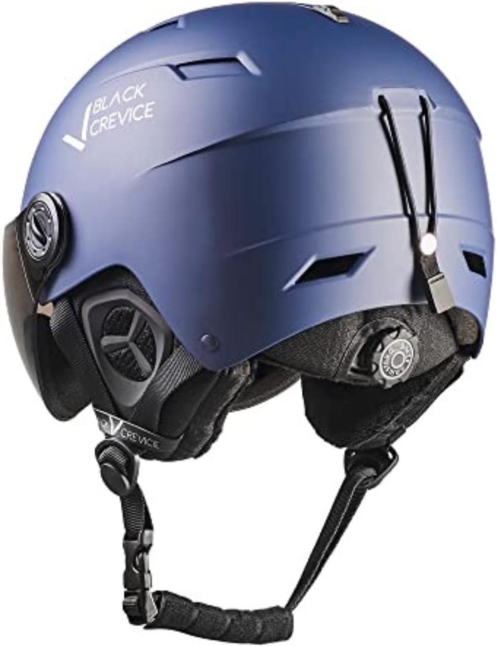 Black Crevice Skihelm mit Visier Kirchberg I Atmungsaktiver Skihelm Herren & Damen mit Lüftungsöffnu