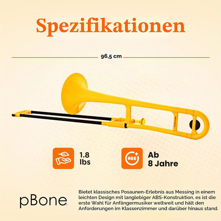 pBone Posaune, ABS-Kunststoff Posaune (Fiberglas Zugrohre, 8" Schallstück, 12,7 mm Bohrung, Kunststo