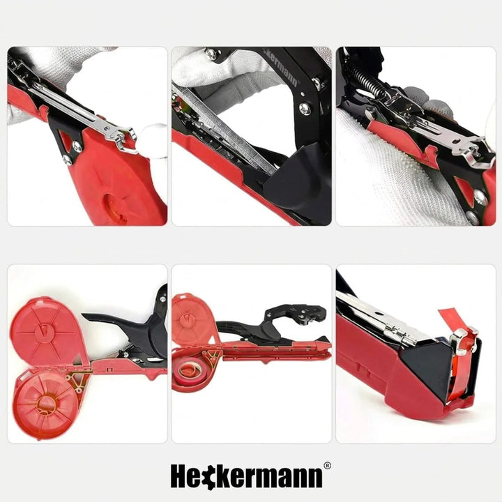 Bindezange SC-8108 Pflanzenbindegerät Set mit 10.000 Klammern 604C, 7 Rollen Band, Ersatzklingen &amp; T