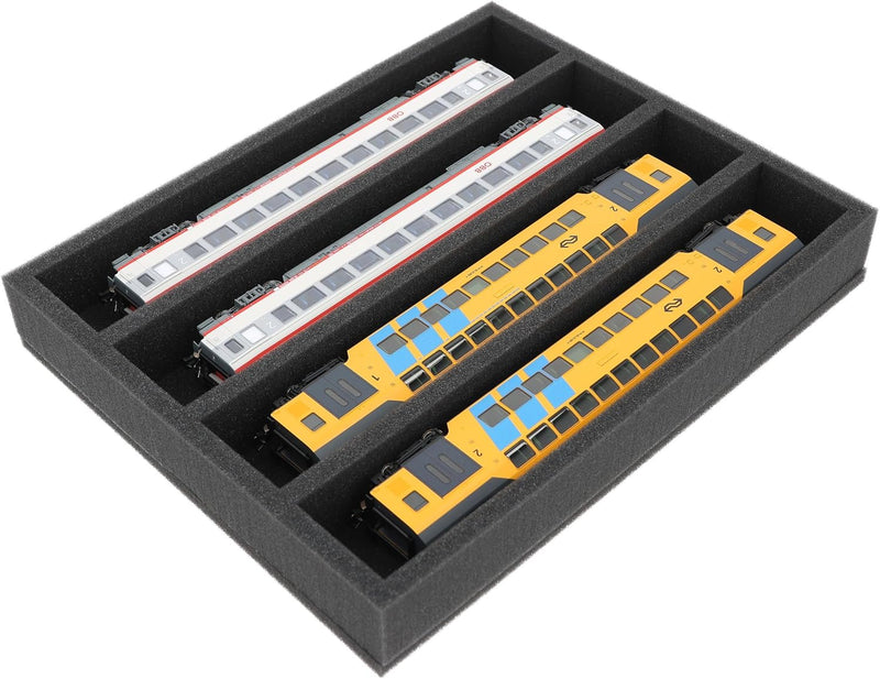 Feldherr 2 Stück Sparpack Lagerbox Spur H0-4 Stege liegend kompatibel mit Modelleisenbahnen, Loks un