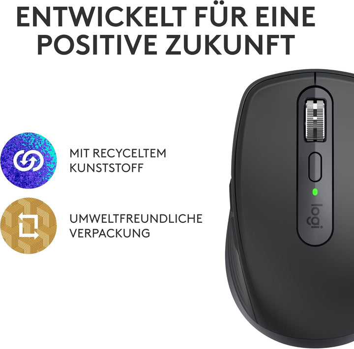 Logitech MX Anywhere 3S Compact Kabellose Maus, Fast Scrolling, 8K DPI Any-Surface Tracking, Quiet C