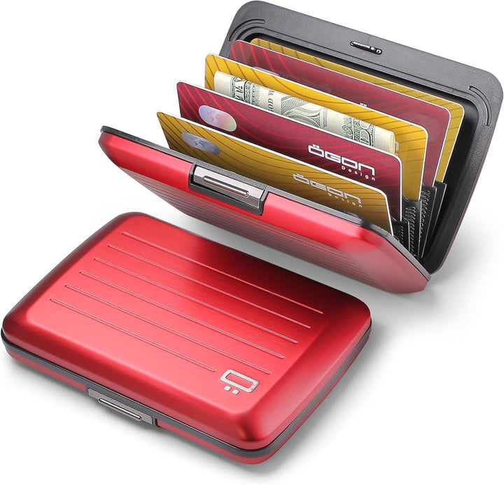 OGON Aluminium Geldbörse Smart Case V2 - Einfache Lagerung - Metallverschluss - Kartenetui mit RFID-