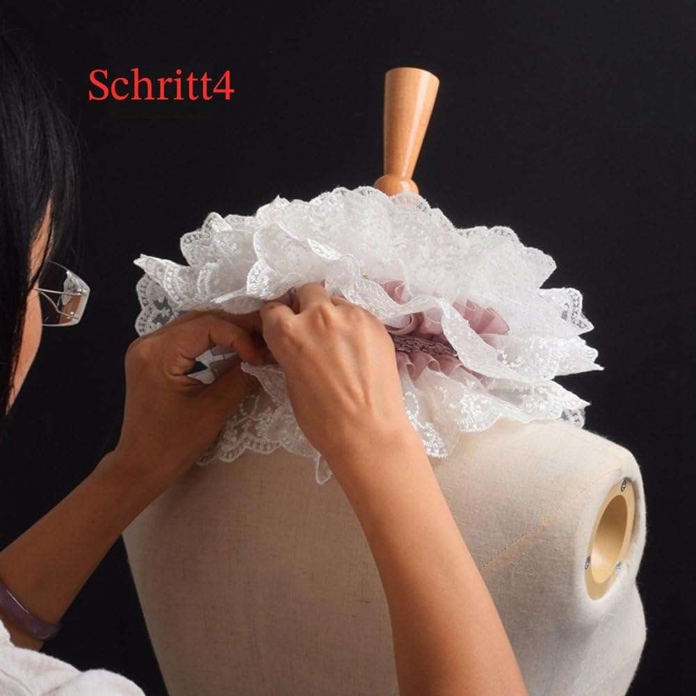 BLESSUME Renaissance Ruffle Kragen Elisabethanisch Rüsche Halsband M Violett / Weiss, M Violett / We