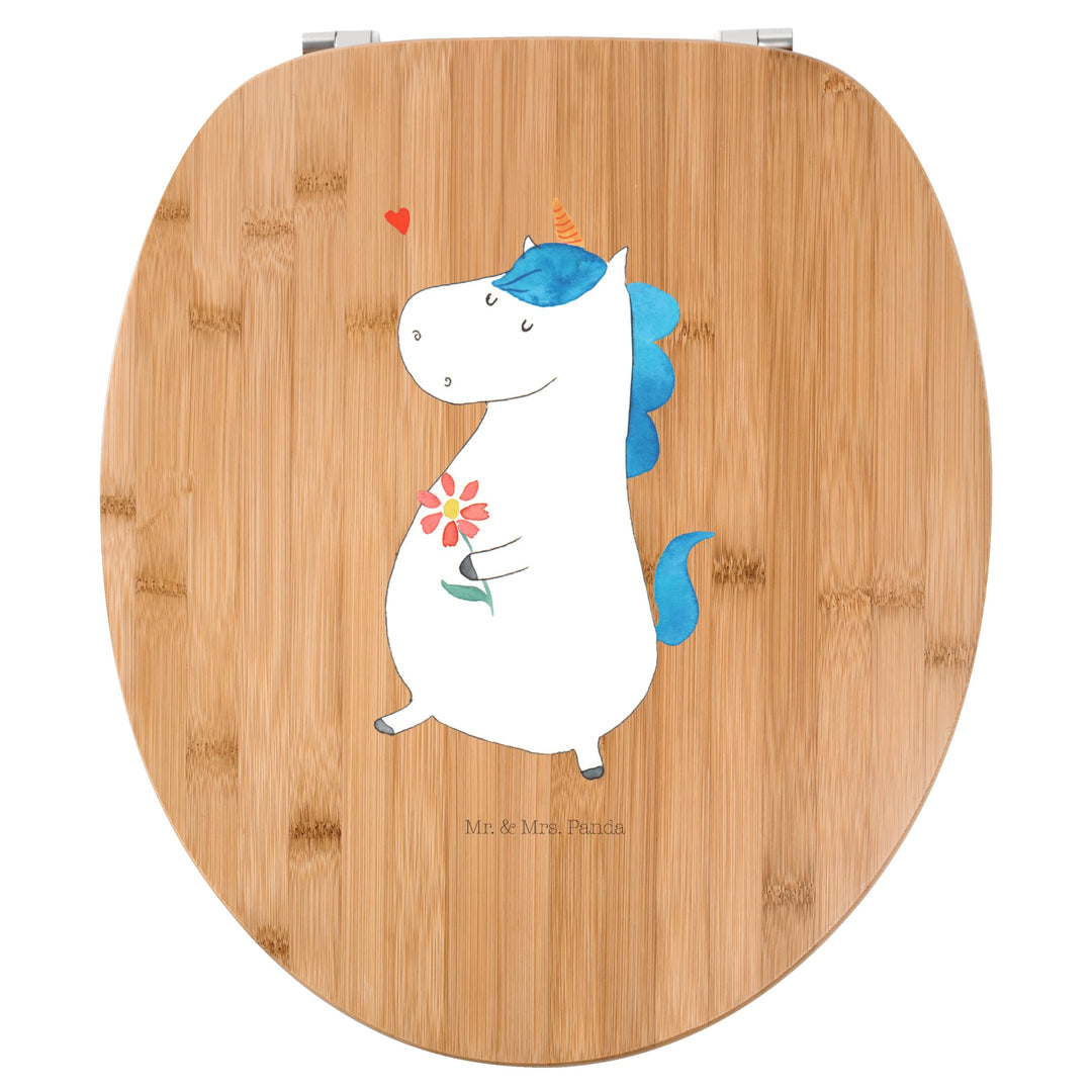Mr. & Mrs. Panda Motiv WC Sitz Einhorn Spaziergang - Geschenk, Einhorn Deko, Pegasus, WC-Sitz, Toile