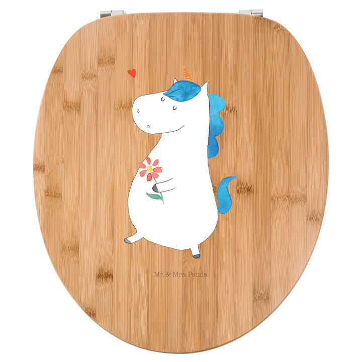 Mr. & Mrs. Panda Motiv WC Sitz Einhorn Spaziergang - Geschenk, Einhorn Deko, Pegasus, WC-Sitz, Toile