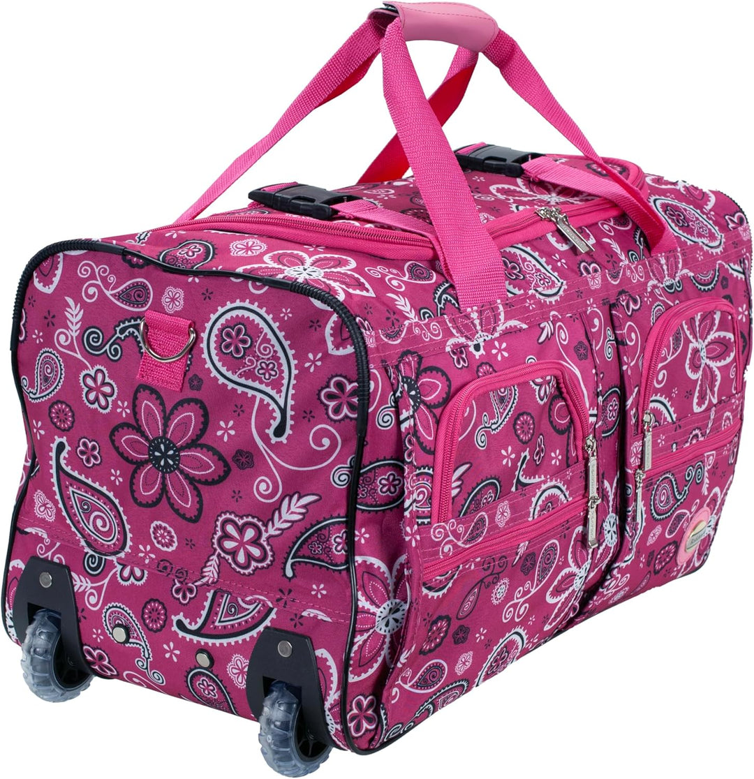 Rockland Seesack zum Rollen, Bandana Pink, 22-Inch, Reisetasche mit Rollen 22-Inch Bandana Pink, 22-
