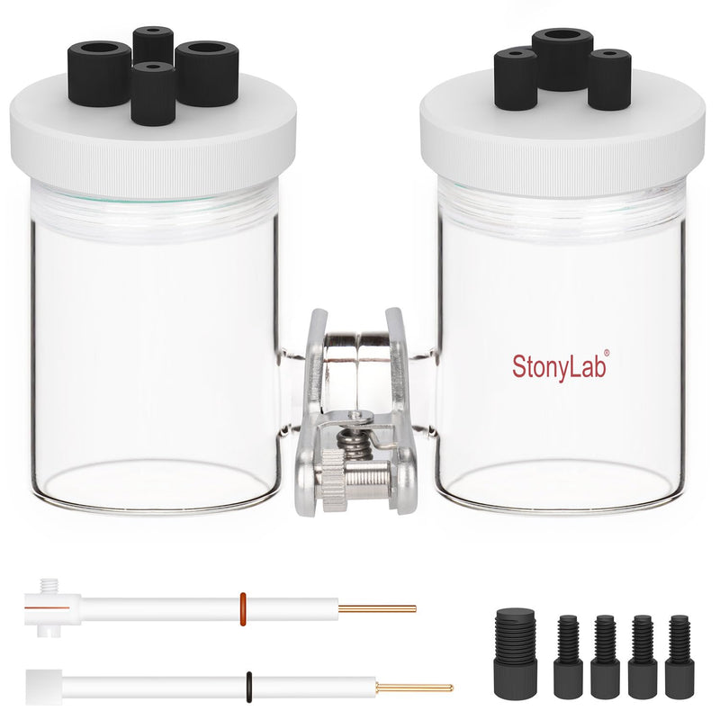 stonylab H-Typ-Elektrolytzellen, Borosilikat Austauschbar Ionenaustauscher-Membran-Elektrolyseur Abg