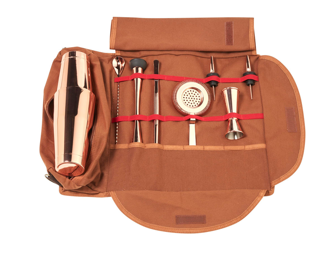 Cocktail Barman Canvas Set Tasche Barman Mixologie (Kupfer) (4 Farben erhältlich) Rich Copper, Rich