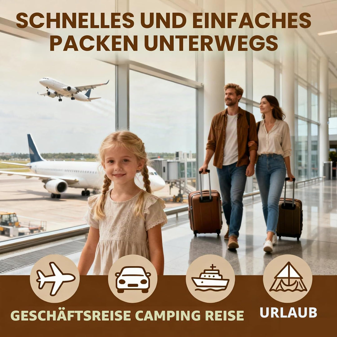 Koffer Organizer Set 8-teilig aus 800D Oxford Stoff,Packwürfel Reissfest &Wasserdicht, Packing Cubes