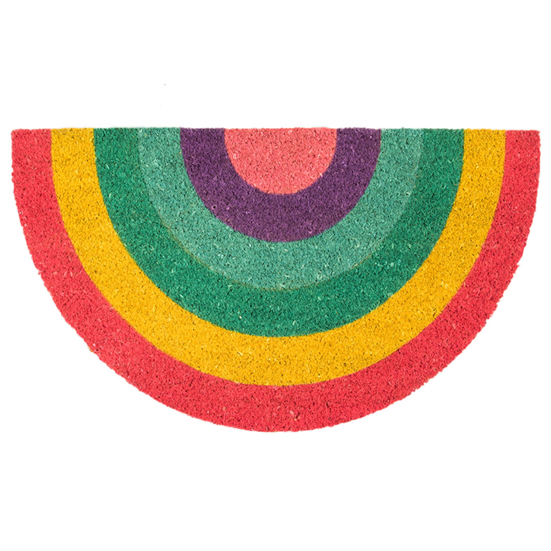 Fisura - Fussmatte aussen Regenbogen aus Kokosnuss mit Rutschfester PVC-Rückseite. Lustige Welcome F