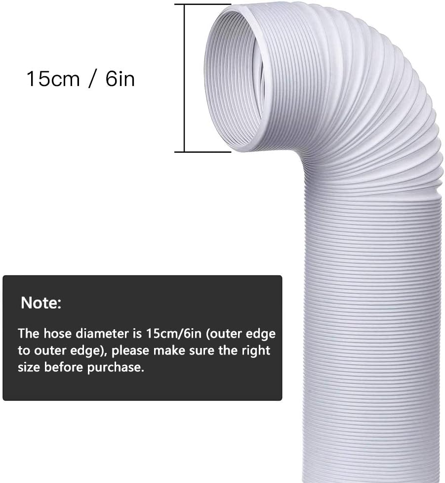 Bysameyee Tragbarer Klimaanlage Schlauch, flexibler mit 150mm Durchmesser 200cm Länge, AC-Abluftschl