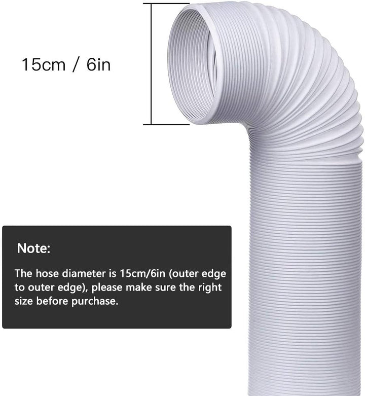 Bysameyee Tragbarer Klimaanlage Schlauch, flexibler mit 150mm Durchmesser 200cm Länge, AC-Abluftschl