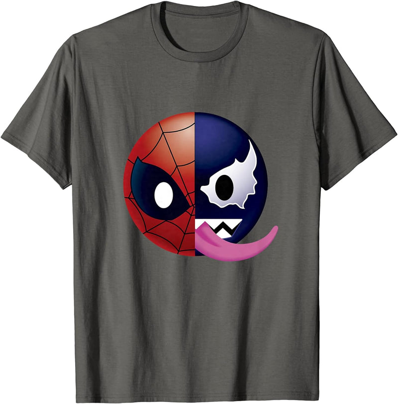 Mens Marvel Spider-Man Venom Split Faced Emoji Graphic T-Shirt XL Purple
