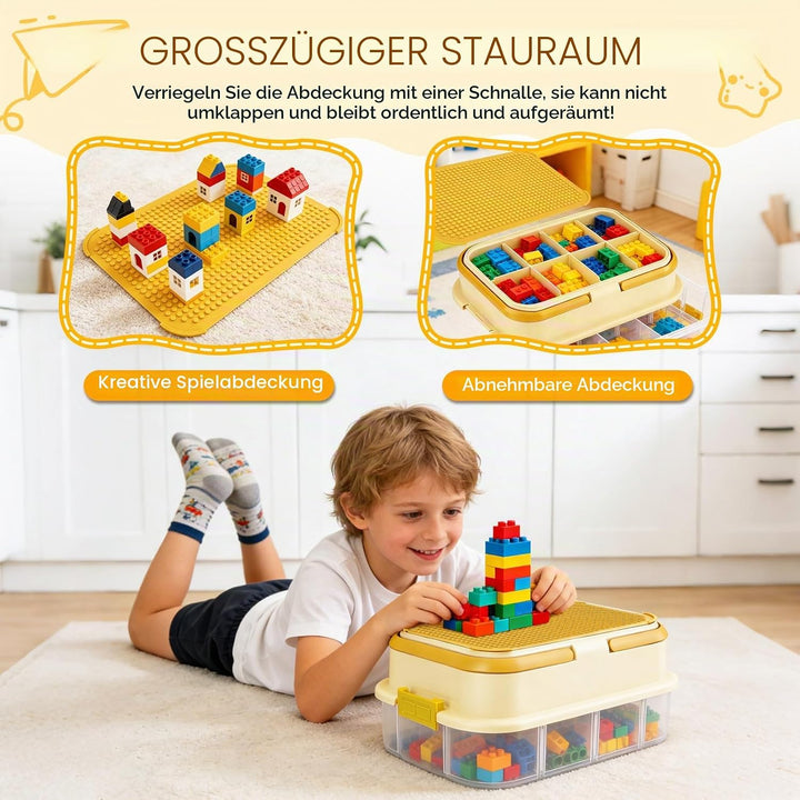 Legosteine Aufbewahrungsboxen,Legosteine Sortierbox,4 Stufen Hohe Kapazität,Mit Trennbarer Partition