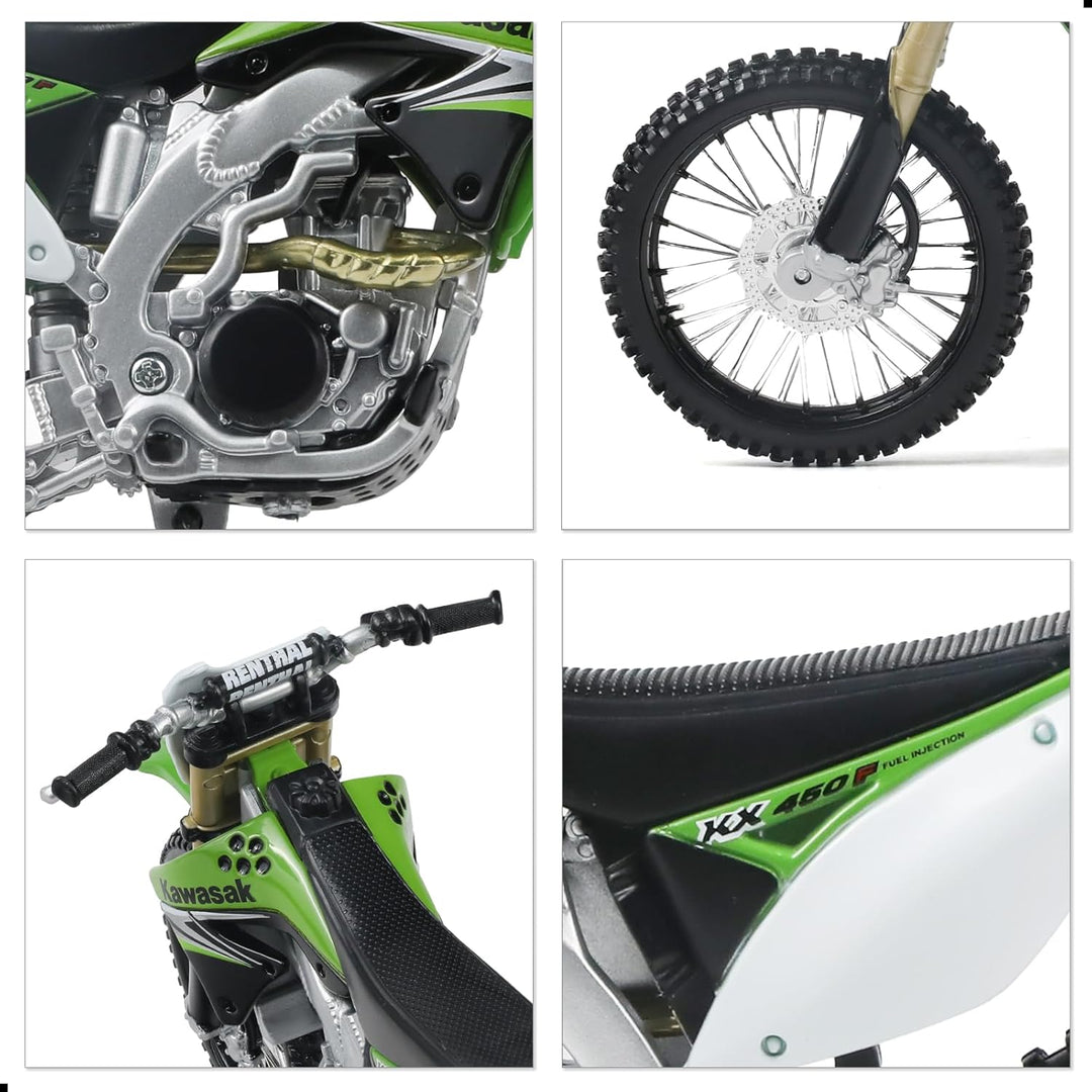 Motocross Spielzeug 1:12 Skala Dirtbike kompatibel für Kawasaki KX450F Motorradmodell Mini Supercros