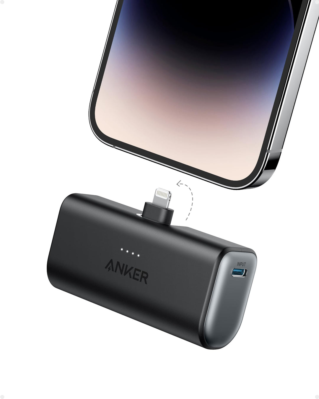 Anker 621 Powerbank mit integriertem Lightning-Stecker, 5.000 mAh MFi-zertifizierter 12W externer Ha