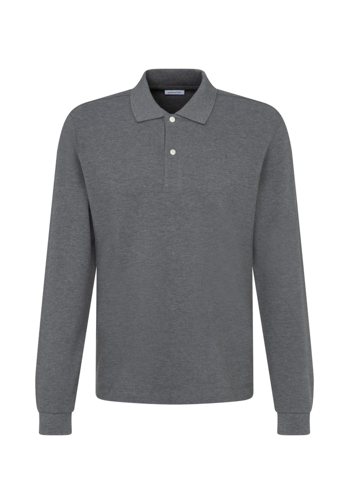 Seidensticker Herren Slim Fit Poloshirt Langarm Polo Shirt S Grau, S Grau
