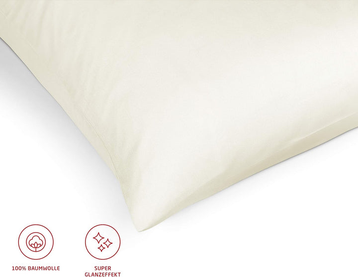 fleuresse Uni-Colours Bettwäsche-Set, Mako Satin, 100 Prozent Baumwolle, Fb. Cassis, 240 x 220 cm Li
