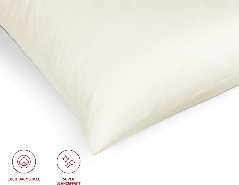 Fleuresse Colours Bettwäsche, Uni-Mako-Satin, weiss, 135 x 200 cm Weiss 135/200 Uni, Weiss 135/200 U