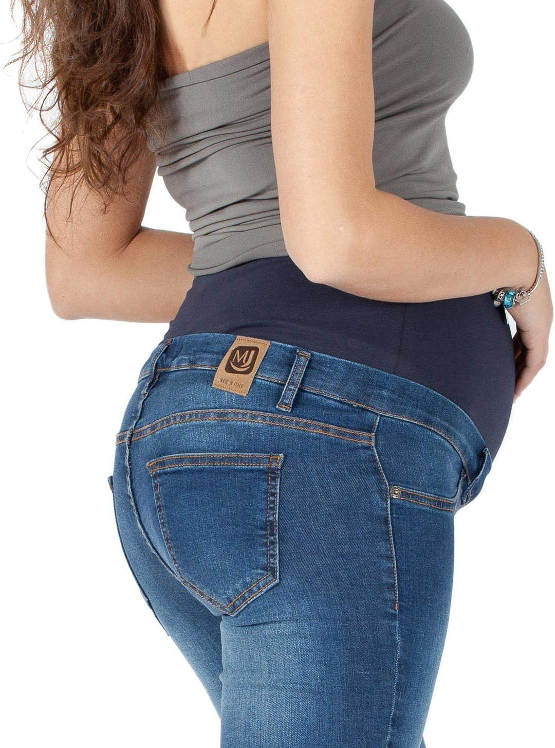 MAMAJEANS Milano - Umstandsmode Jeans Damen Skinny Fit Jeggings, Mit Band Für die gesamte Schwangers