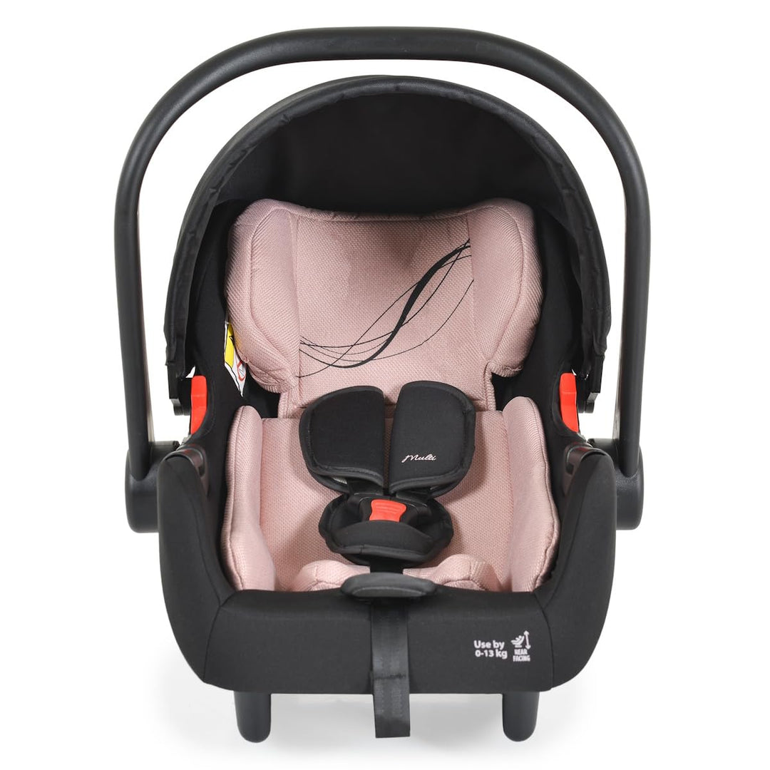 Moni Babyschale i-Size Multi (40-87cm) Gruppe 0+ Fussabdeckung Kopfstütze Gurt, Farben:rosa, rosa