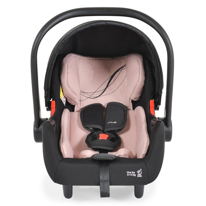 Moni Babyschale i-Size Multi (40-87cm) Gruppe 0+ Fussabdeckung Kopfstütze Gurt, Farben:rosa, rosa