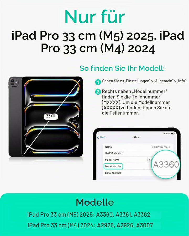 ESR für iPad Pro 13 Zoll Hülle M5/M4 (2025/2024), magnetische Befestigung, dünne Trifold Ständerhüll