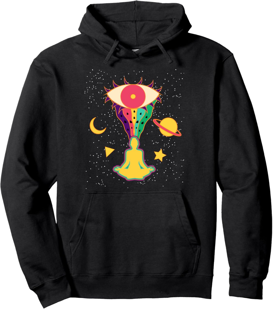 Psychedelic Yoga Crazy Abstrakt Art Sick Hippie Trippy Pullover Hoodie