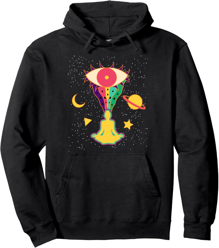 Psychedelic Yoga Crazy Abstrakt Art Sick Hippie Trippy Pullover Hoodie