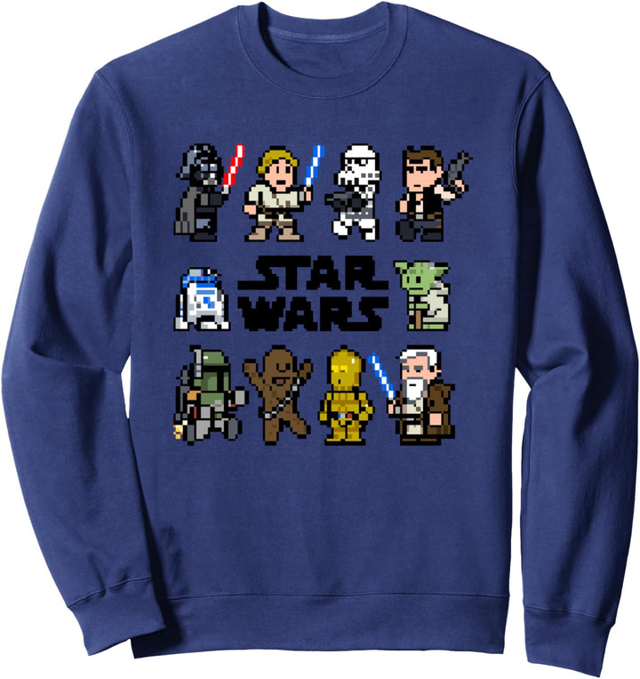 Star Wars Group Shot 8-Bit Classic Characters Sweatshirt