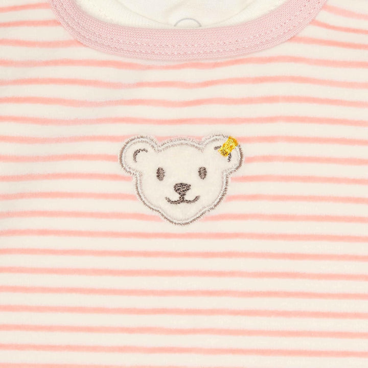 Steiff Unisex Baby Set Strampler mit Fuss + T-Shirt Langarm Kleinkind-Schlafanzüge 68 Silver Pink, 6