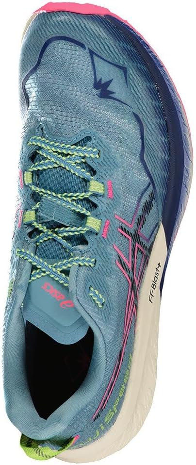 ASICS Fuji Lite 4 Donna Trailrunning-Schuhe Schwarz Beige 37.5 EU Gris Blue Black, 37.5 EU Gris Blue