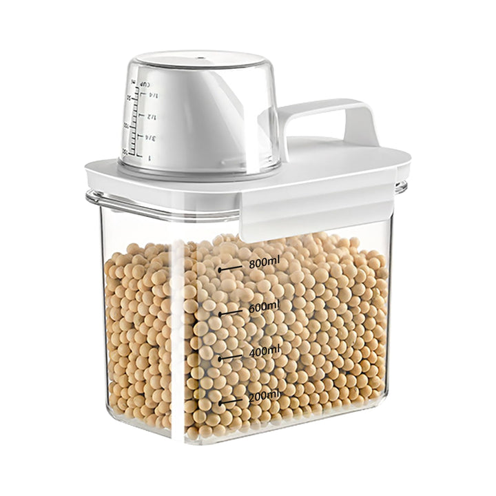 Fyfjur Müsli Aufbewahrung, Waschpulver Aufbewahrungsbox with Measuring Cup, Vorratsdosen mit Deckel