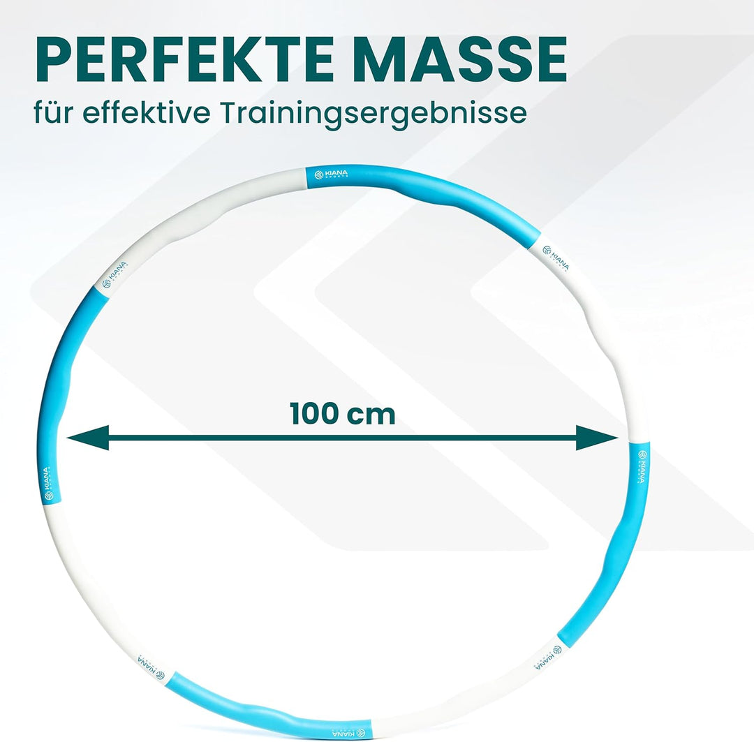 KIANA SPORTS® Hula Hoop Reifen Erwachsene inkl. Tasche und Übungsplan [1,2 kg] - Stabiler Hoola Hoop